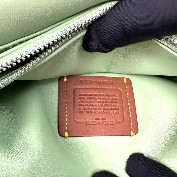 Coach Pillow Tabby Shoulder Bag 20 Leather In Silver/Pale Pistachio NWT CR703 - Picture 9 of 13